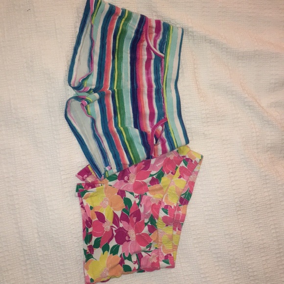 {Gymboree} comfy floral and stipe design shorts - Picture 1 of 6